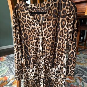 Leopard Print Long Sleeve Top